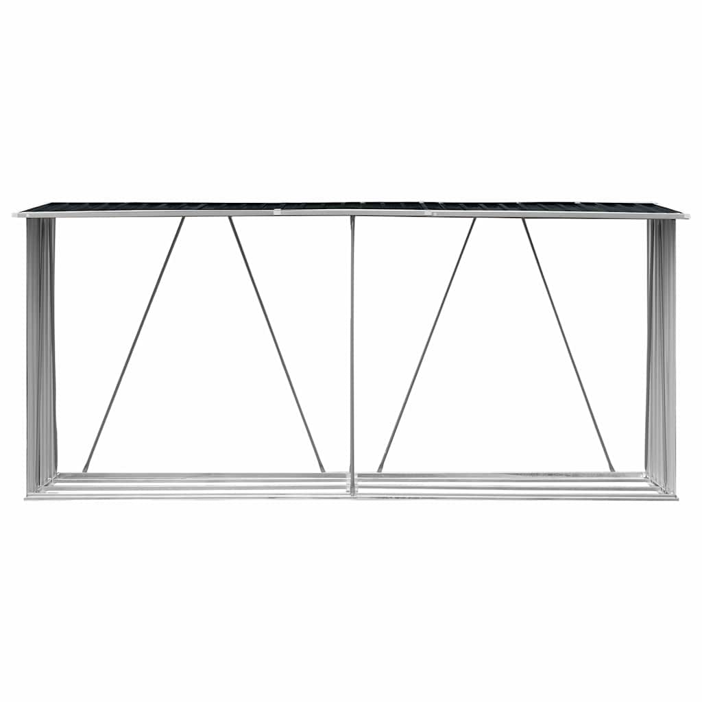 Υπόστεγο Αποθήκευσης Ξύλων Κήπου Ανθρακί 330x84x152 εκ. Ατσάλι - Pakobazaar