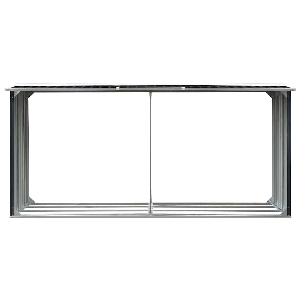 Υπόστεγο Αποθήκευσης Ξύλων Κήπου Ανθρακί 330x92x153 εκ. Ατσάλι - Pakobazaar