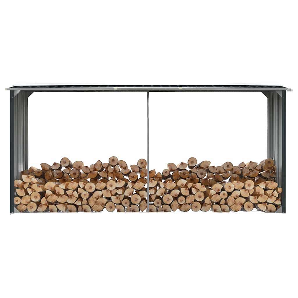 Υπόστεγο Αποθήκευσης Ξύλων Κήπου Ανθρακί 330x92x153 εκ. Ατσάλι - Pakobazaar