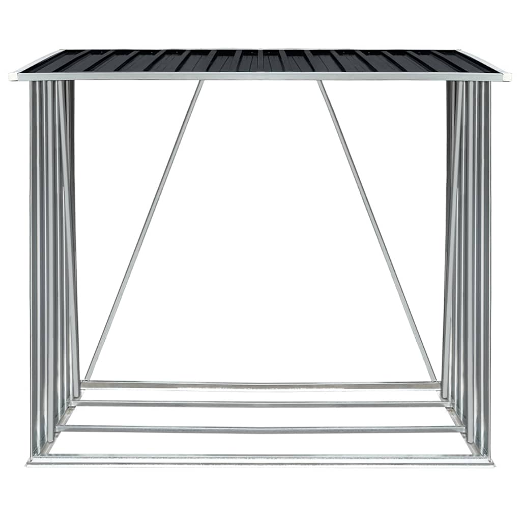 Υπόστεγο Αποθήκευσης Ξύλων Κήπου Ανθρακί 163x83x154 εκ. Ατσάλι - Pakobazaar