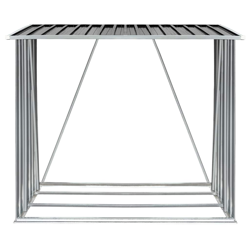 Υπόστεγο Αποθήκευσης Ξύλων Κήπου Ανθρακί 163x83x154 εκ. Ατσάλι - Pakobazaar