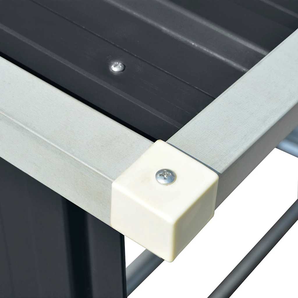 Υπόστεγο Αποθήκευσης Ξύλων Κήπου Ανθρακί 163x83x154 εκ. Ατσάλι - Pakobazaar