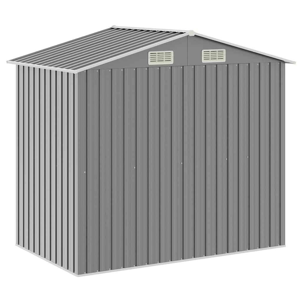 Αποθήκη Κήπου με Ράφια Γκρι 205 x 130 x 183 εκ. Σιδερένια
