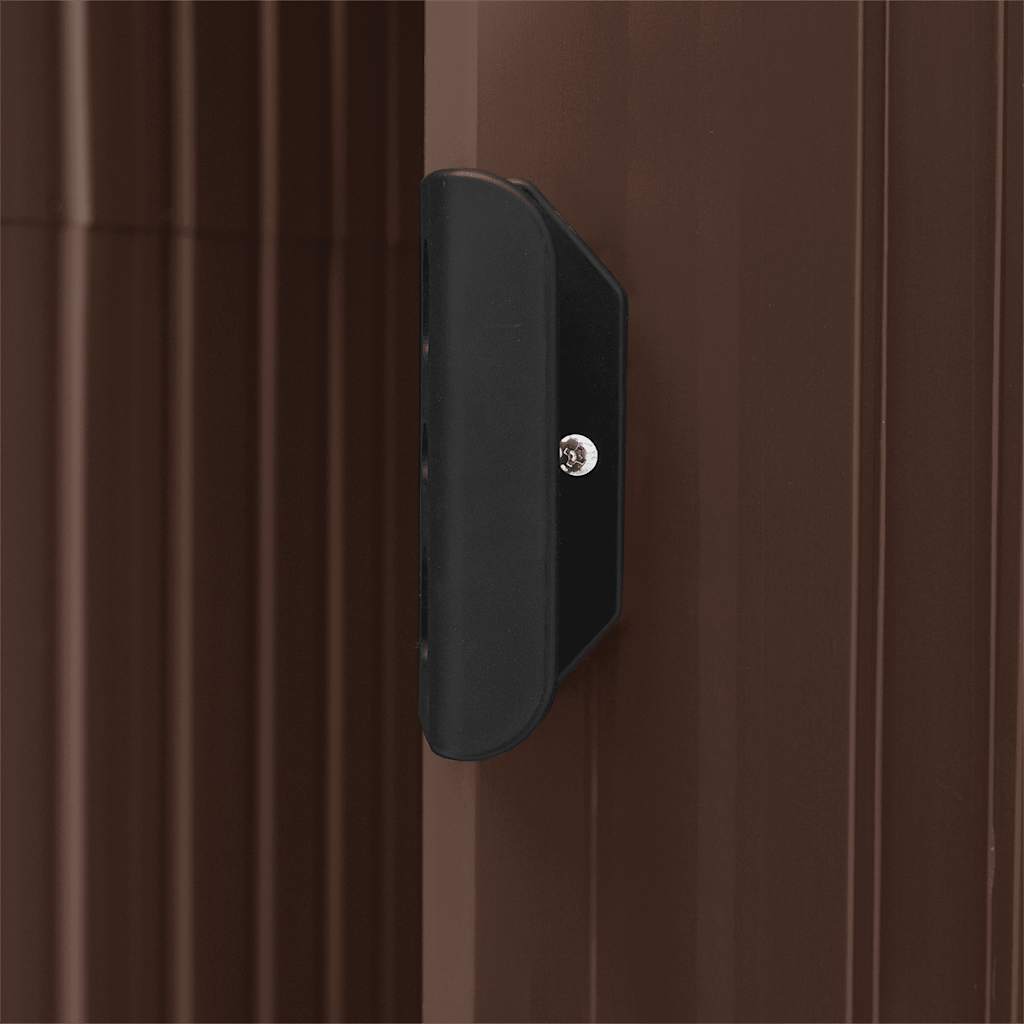 Αποθήκη Κήπου με Ράφια Καφέ 205 x 130 x 183 εκ. Σιδερένια - Pakobazaar