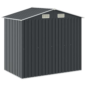 Αποθήκη Κήπου με Ράφια Ανθρακί 205 x 130 x 183 εκ. Σιδερένια