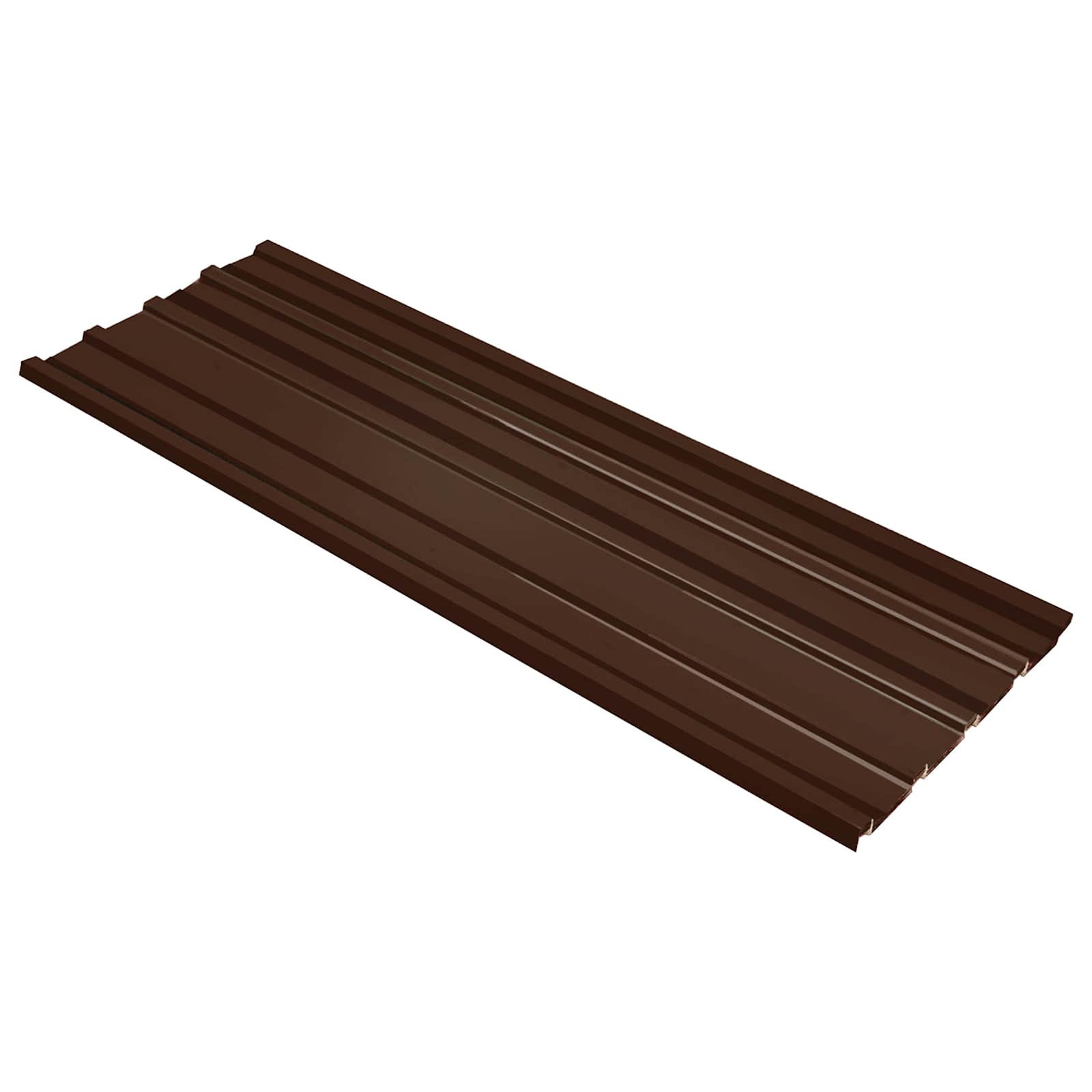 Πάνελ οροφής 12 pcs Καφέ 129 x 45 εκ. Γαλβανισμένος χάλυβας - Pakobazaar
