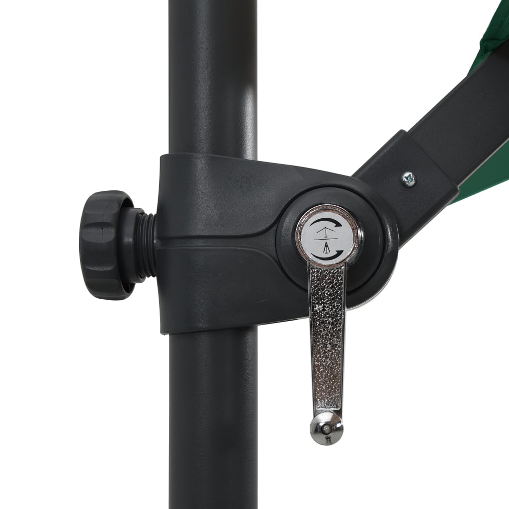 Ομπρέλα Κήπου Κρεμ. Πράσινη 250x250 εκ. με Ατσάλινο Ιστό & LED - Pakobazaar