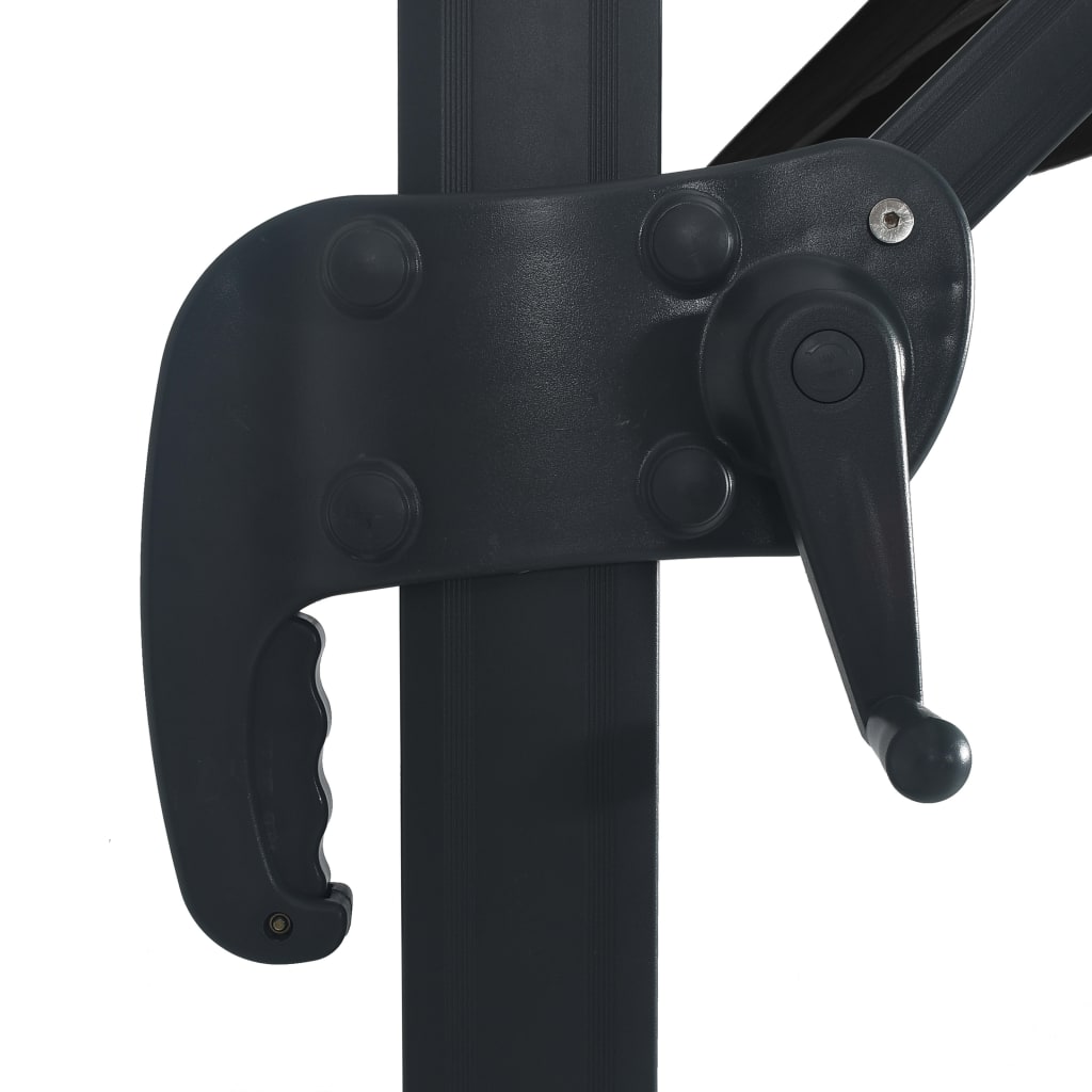 Cantilever Ομπρέλα με LED, κοντάρι αλουμινίου 400x300 cm Μαύρη - Pakobazaar