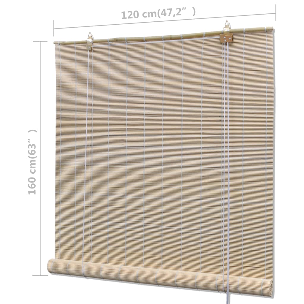 Στόρια Σκίασης 2 Τεμαχίων 120 x 160 εκ. από Φυσικό Μπαμπού - PAKOBAZAAR