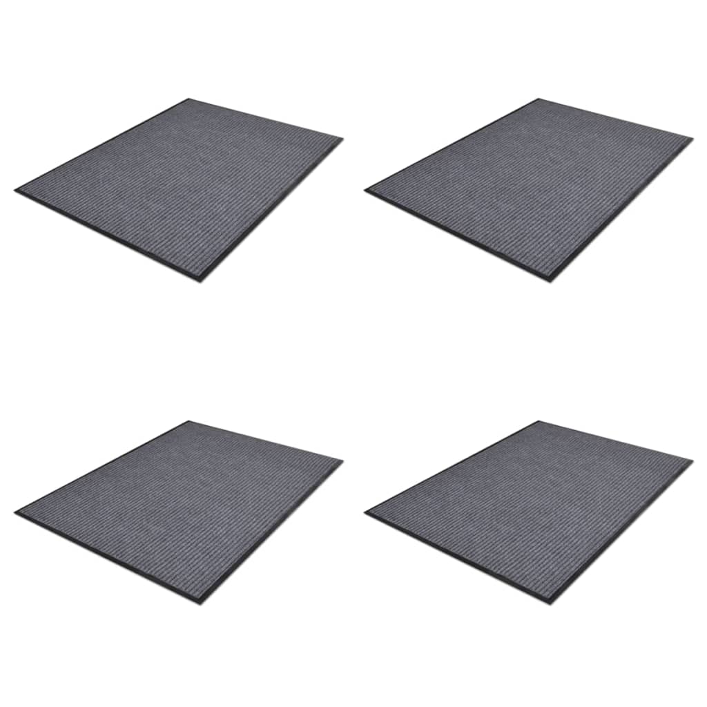 Χαλάκια Πόρτας 4 Τεμ. Γκρι 90x60 εκ. από PVC - PAKOBAZAAR