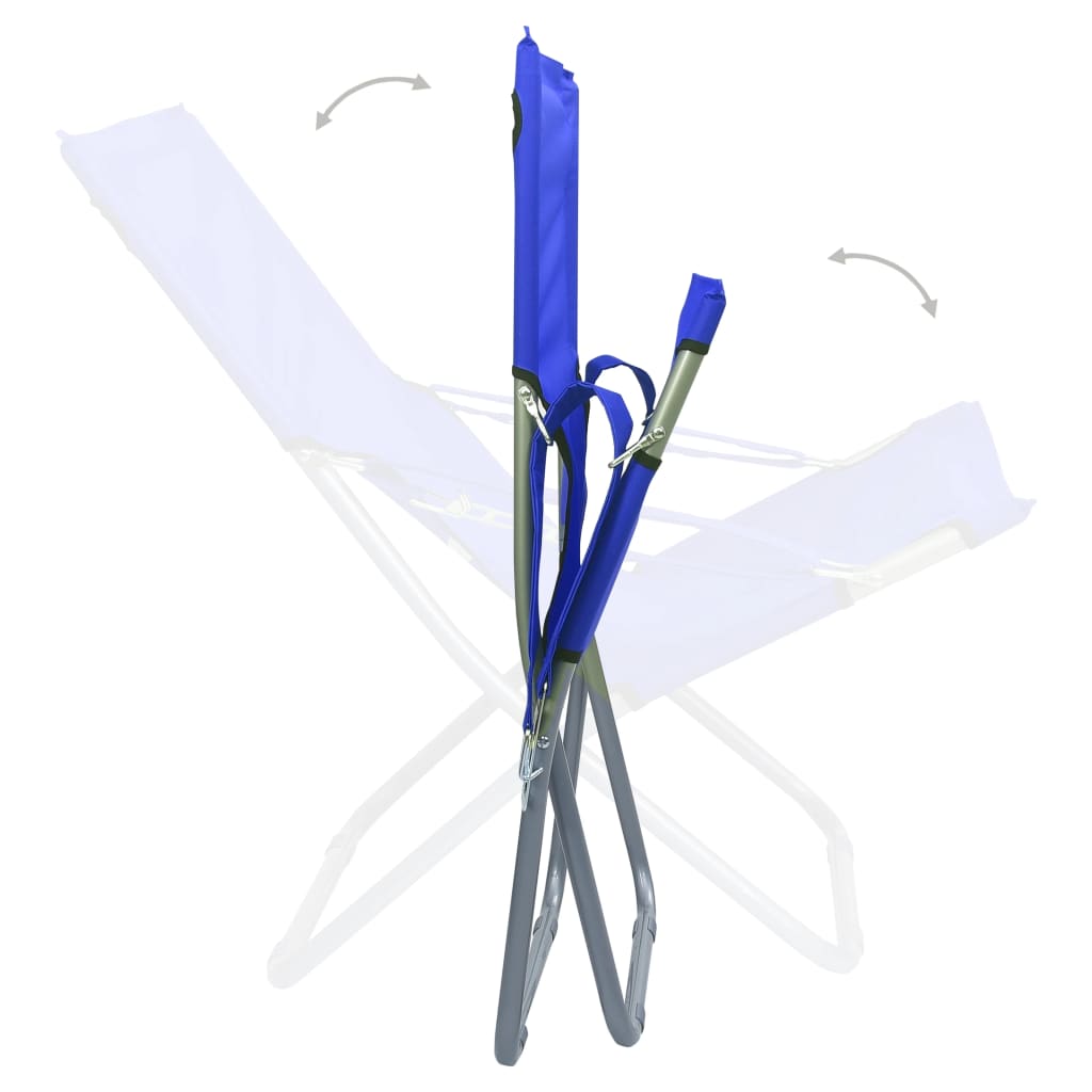 Καρέκλες Παραλίας Πτυσσόμενες 2 τεμ. Μπλε Υφασμάτινες