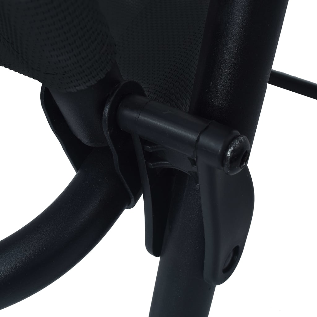 Καρέκλες Κήπου Πτυσσόμενες 2 τεμ. Μαύρες από Textilene - Pakobazaar