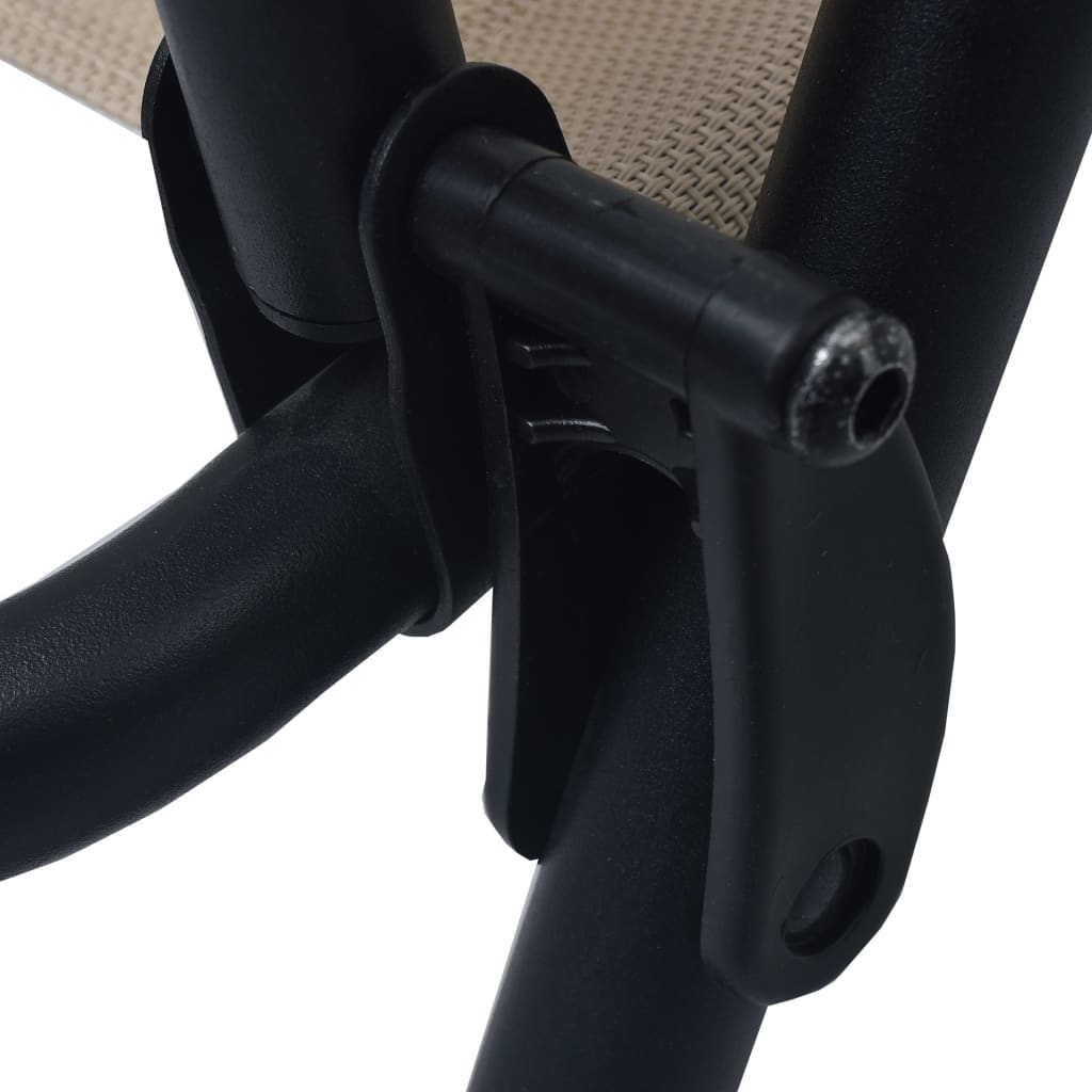 Καρέκλες Κήπου Πτυσσόμενες 2 τεμ. Κρεμ από Textilene - Pakobazaar