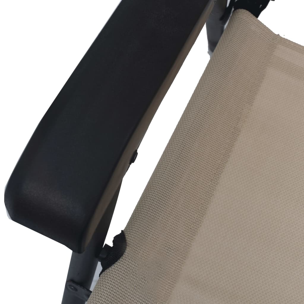 Καρέκλες Κήπου Πτυσσόμενες 2 τεμ. Κρεμ από Textilene - Pakobazaar