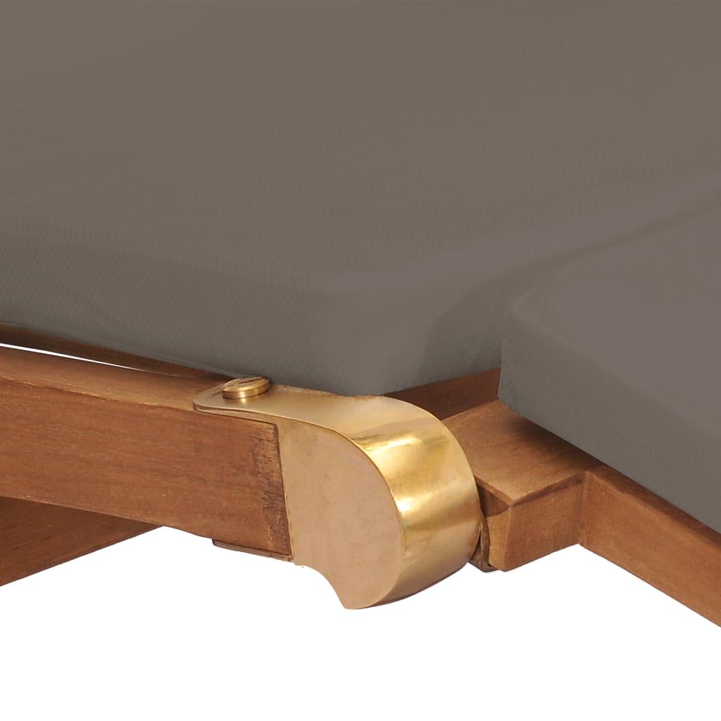 Ξαπλώστρα Σκούρο Γκρι από Μασίφ Ξύλο Teak με Μαξιλάρι - Pakobazaar