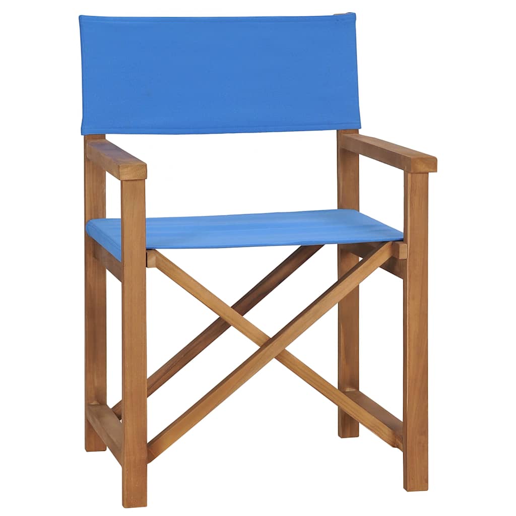 Καρέκλα Σκηνοθέτη Μπλε από Μασίφ Ξύλο Teak
