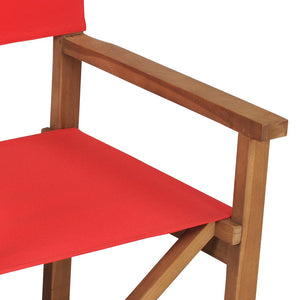 Καρέκλα Σκηνοθέτη Κόκκινη από Μασίφ Ξύλο Teak - Pakobazaar