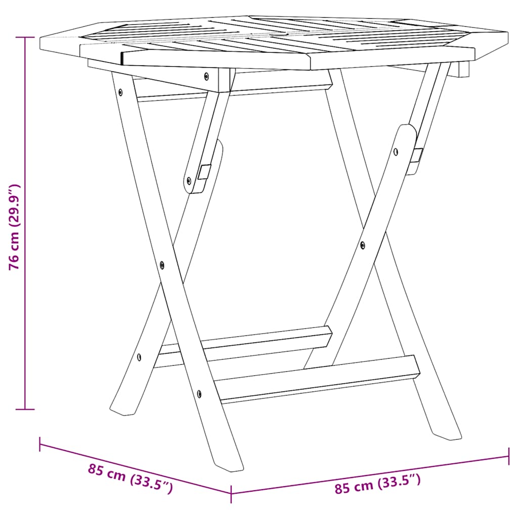 Τραπέζι Κήπου Πτυσσόμενο 85 x 85 x 76 εκ. από Μασίφ Ξύλο Teak