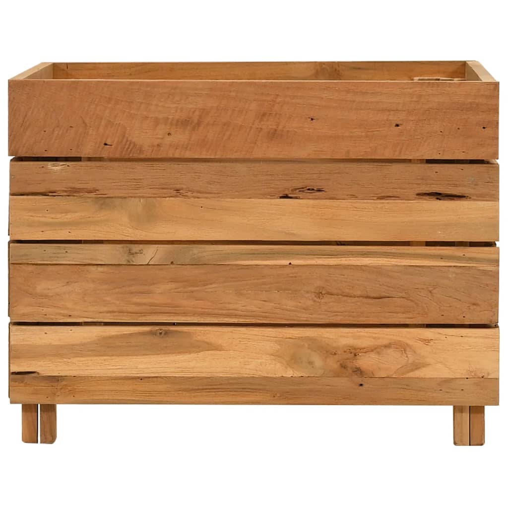 Ζαρντινιέρα Υπερυψωμένη 50x40x38 εκ. Ανακυκλ. Ξύλο Teak/Ατσάλι