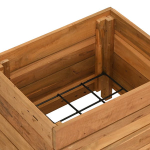 Ζαρντινιέρα Υπερυψωμένη 50x40x38 εκ. Ανακυκλ. Ξύλο Teak/Ατσάλι