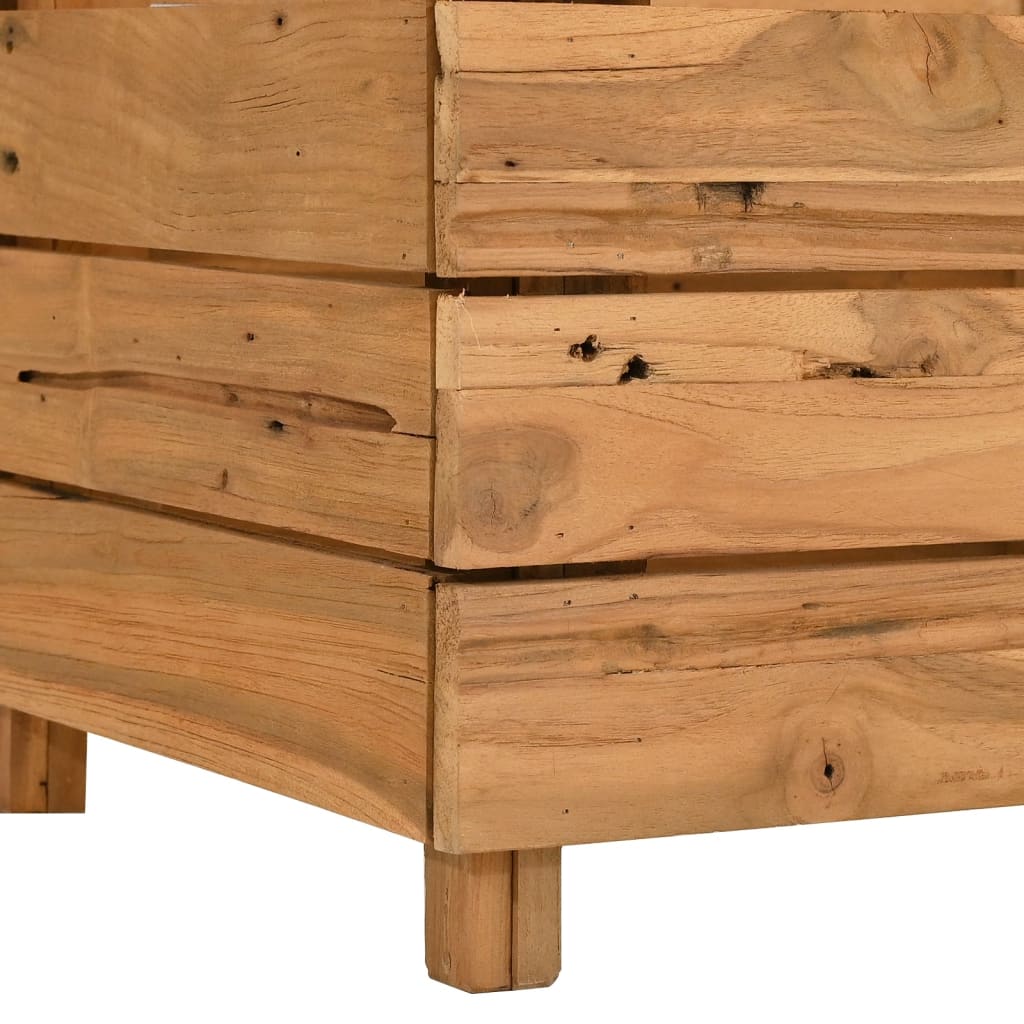 Ζαρντινιέρα Υπερυψωμένη 100x40x38 εκ. Ανακυκλ. Ξύλο Teak/Ατσάλι