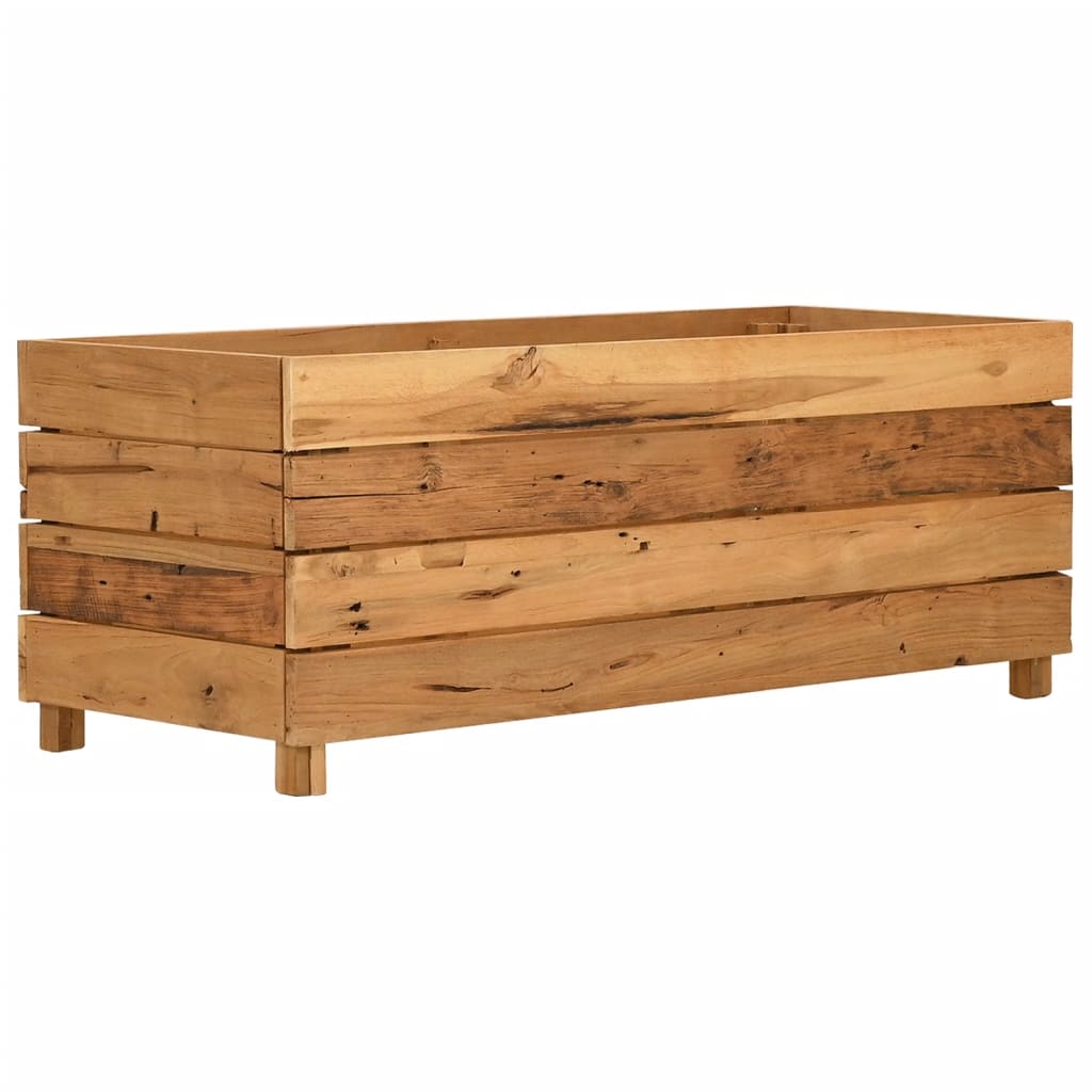 Ζαρντινιέρα Υπερυψωμένη 100x40x38 εκ. Ανακυκλ. Ξύλο Teak/Ατσάλι