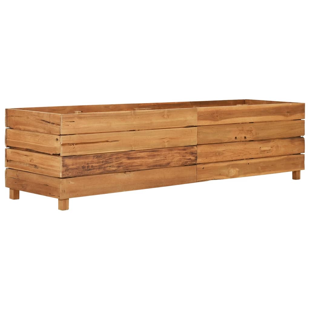 Ζαρντινιέρα Υπερυψωμένη 150x40x38 εκ. Ανακυκλ. Ξύλο Teak/Ατσάλι