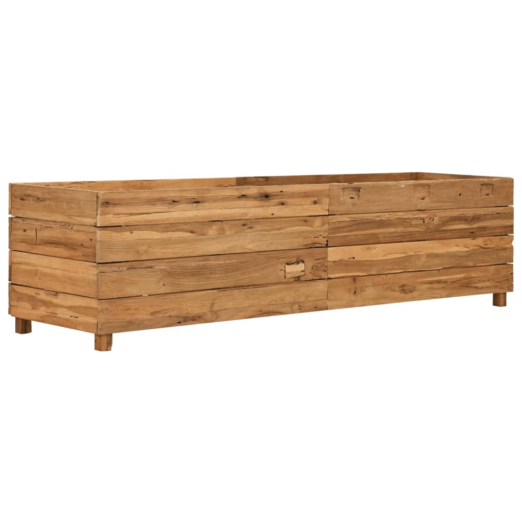 Ζαρντινιέρα Υπερυψωμένη 150x40x38 εκ. Ανακυκλ. Ξύλο Teak/Ατσάλι