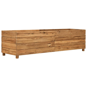 Ζαρντινιέρα Υπερυψωμένη 150x40x38 εκ. Ανακυκλ. Ξύλο Teak/Ατσάλι