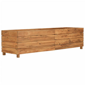 Ζαρντινιέρα Υπερυψωμένη 150x40x38 εκ. Ανακυκλ. Ξύλο Teak/Ατσάλι