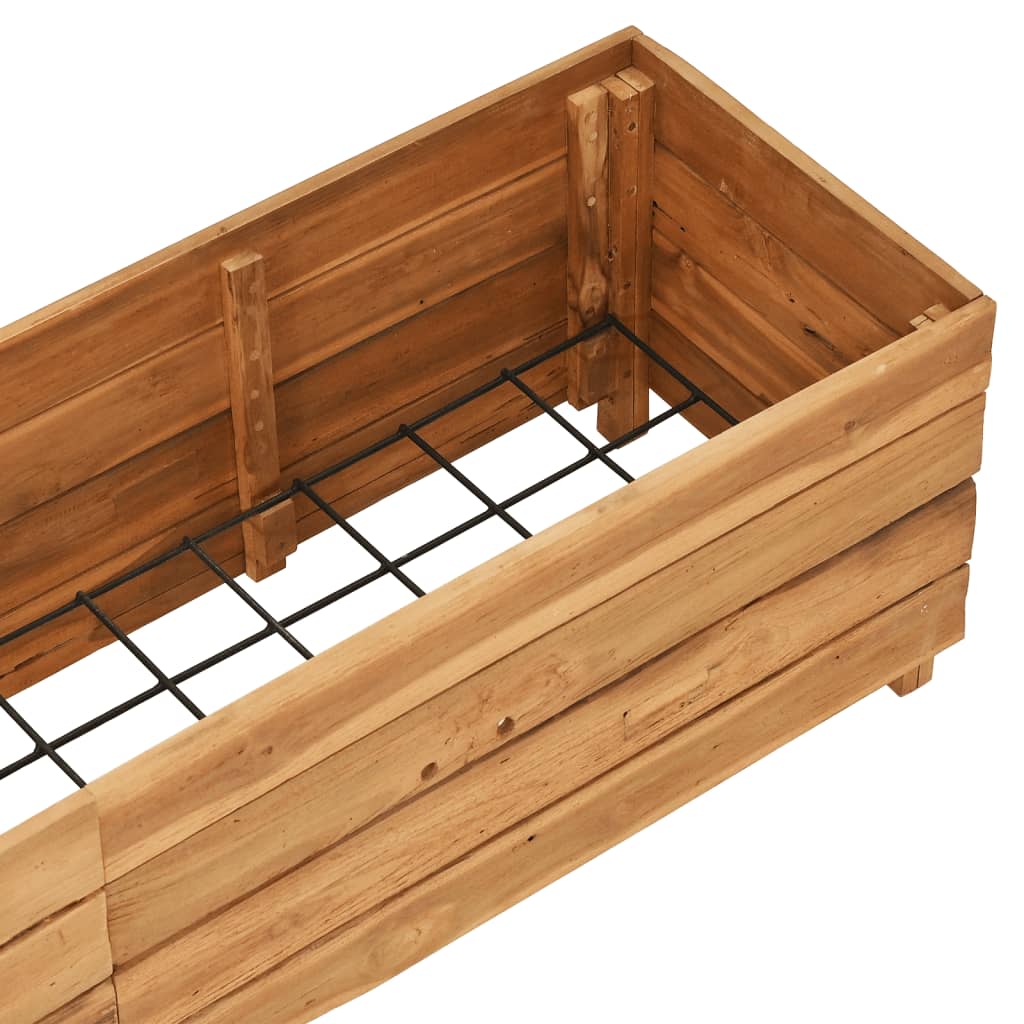 Ζαρντινιέρα Υπερυψωμένη 150x40x38 εκ. Ανακυκλ. Ξύλο Teak/Ατσάλι