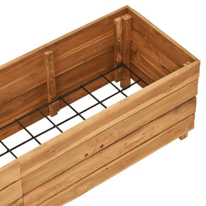 Ζαρντινιέρα Υπερυψωμένη 150x40x38 εκ. Ανακυκλ. Ξύλο Teak/Ατσάλι