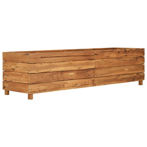 Ζαρντινιέρα Υπερυψωμένη 150x40x38 εκ. Ανακυκλ. Ξύλο Teak/Ατσάλι