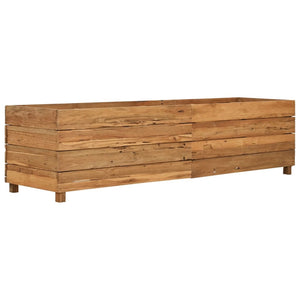 Ζαρντινιέρα Υπερυψωμένη 150x40x38 εκ. Ανακυκλ. Ξύλο Teak/Ατσάλι