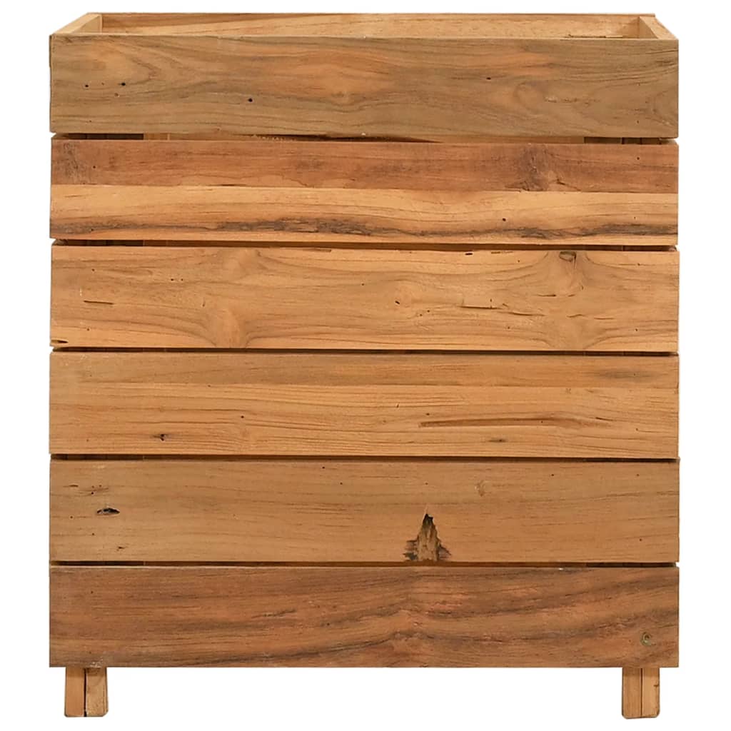 Ζαρντινιέρα Υπερυψωμένη 50x40x55 εκ. Ανακυκλ. Ξύλο Teak/Ατσάλι