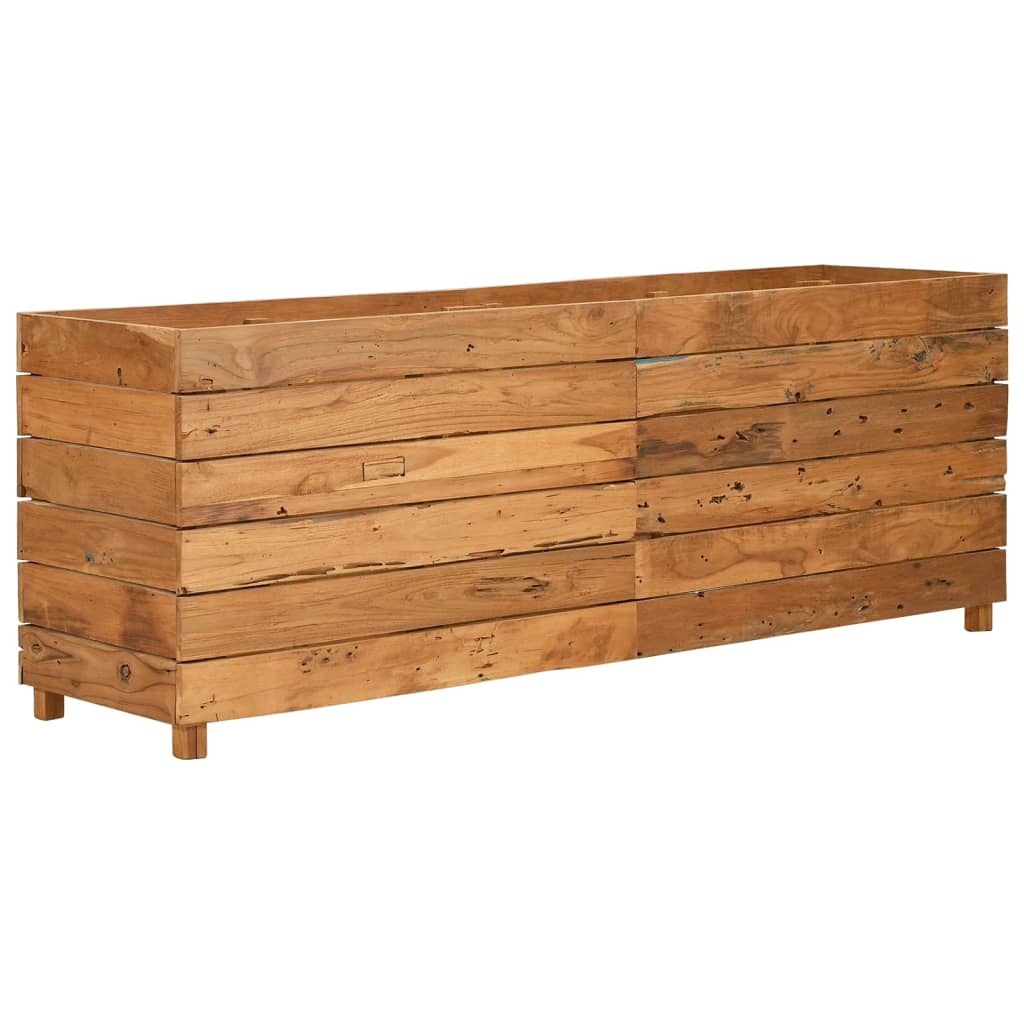 Ζαρντινιέρα Υπερυψωμένη 150x40x55 εκ. Ανακυκλ. Ξύλο Teak/Ατσάλι