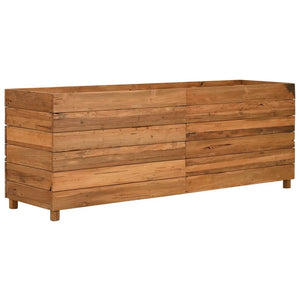 Ζαρντινιέρα Υπερυψωμένη 150x40x55 εκ. Ανακυκλ. Ξύλο Teak/Ατσάλι