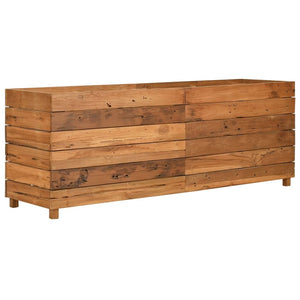 Ζαρντινιέρα Υπερυψωμένη 150x40x55 εκ. Ανακυκλ. Ξύλο Teak/Ατσάλι
