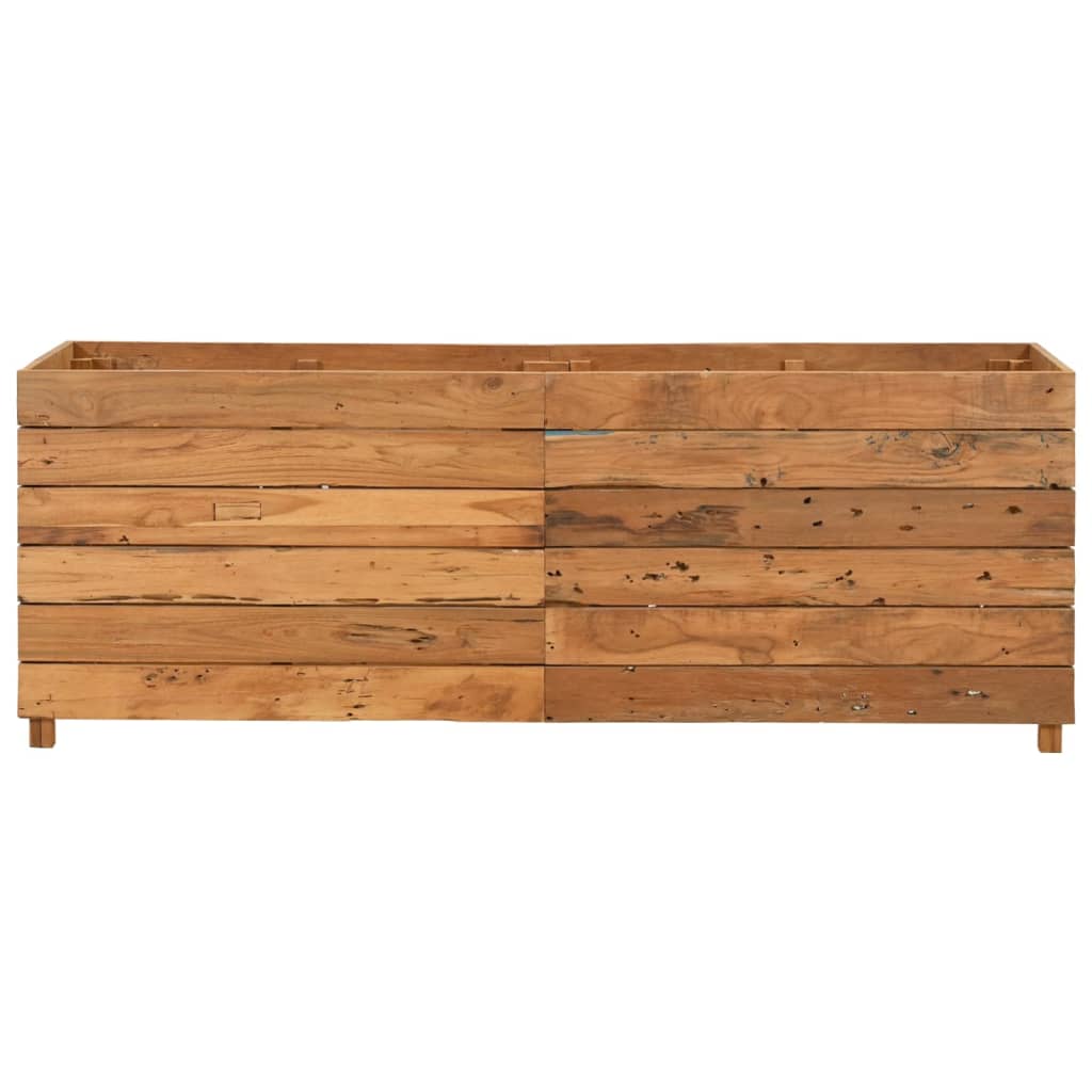 Ζαρντινιέρα Υπερυψωμένη 150x40x55 εκ. Ανακυκλ. Ξύλο Teak/Ατσάλι