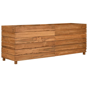 Ζαρντινιέρα Υπερυψωμένη 150x40x55 εκ. Ανακυκλ. Ξύλο Teak/Ατσάλι