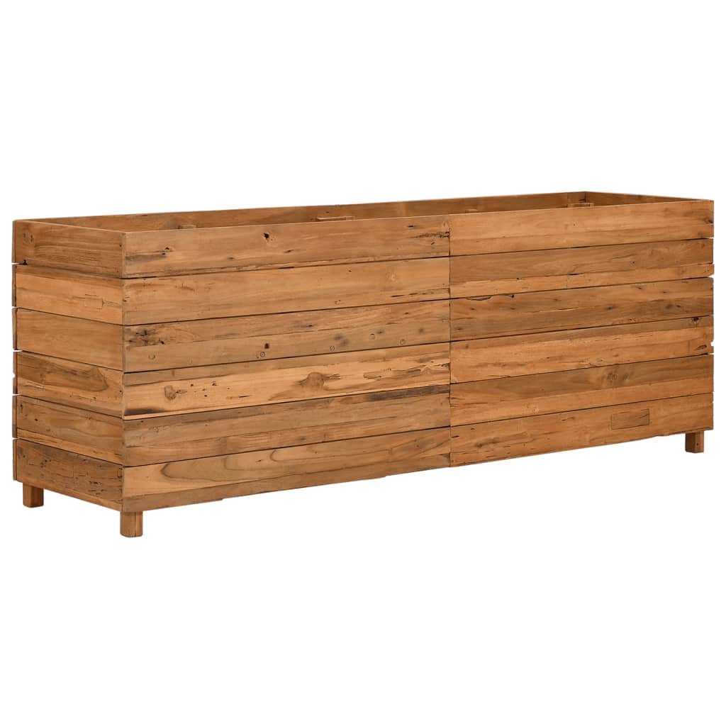 Ζαρντινιέρα Υπερυψωμένη 150x40x55 εκ. Ανακυκλ. Ξύλο Teak/Ατσάλι