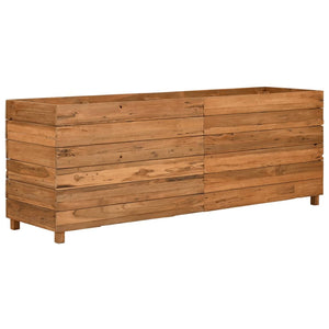 Ζαρντινιέρα Υπερυψωμένη 150x40x55 εκ. Ανακυκλ. Ξύλο Teak/Ατσάλι