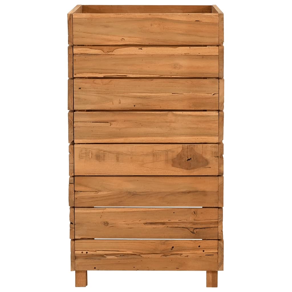 Ζαρντινιέρα Υπερυψωμένη 50x40x72 εκ. Ανακυκλ. Ξύλο Teak/Ατσάλι