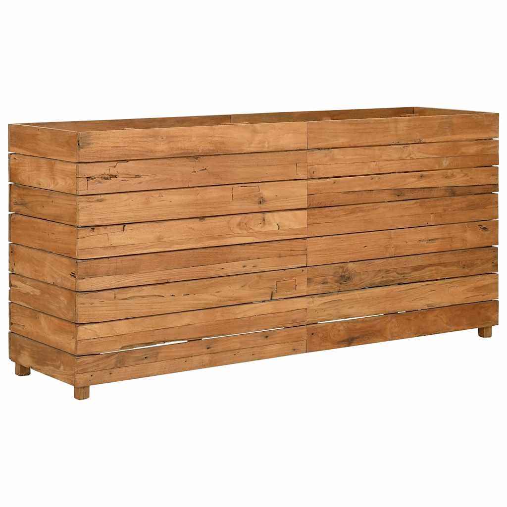 Ζαρντινιέρα Υπερυψωμένη 150x40x72 εκ. Ανακυκλ. Ξύλο Teak/Ατσάλι