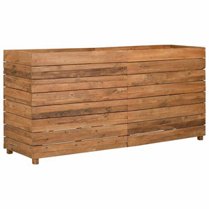 Ζαρντινιέρα Υπερυψωμένη 150x40x72 εκ. Ανακυκλ. Ξύλο Teak/Ατσάλι