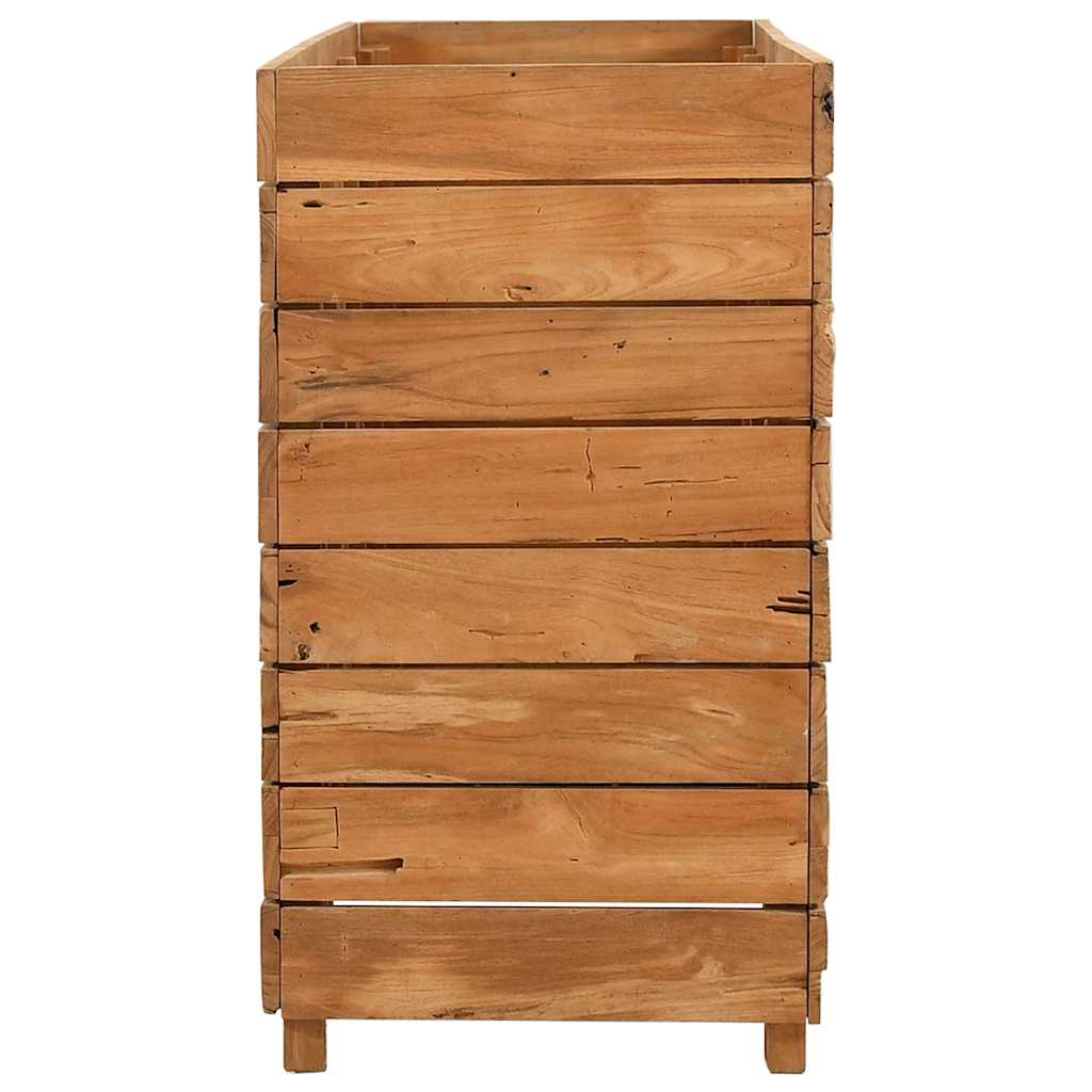 Ζαρντινιέρα Υπερυψωμένη 150x40x72 εκ. Ανακυκλ. Ξύλο Teak/Ατσάλι