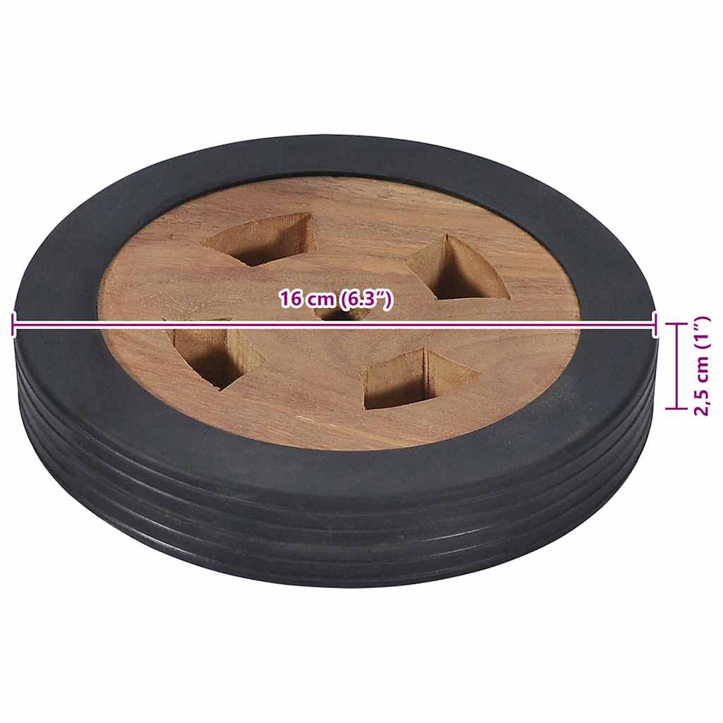 Ρόδες Ανταλλακτικές για Ξαπλώστρα 2 τεμ. από Μασίφ Ξύλο Teak