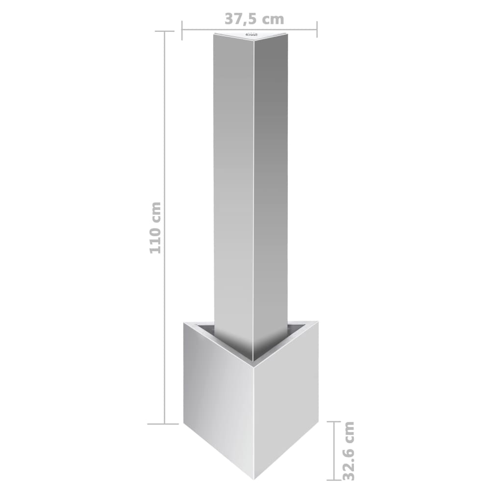 Σιντριβάνι Κήπου Ασημί 37,7x32,6x110 εκ. από Ανοξείδωτο Ατσάλι - Pakobazaar