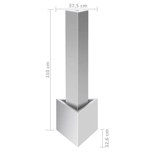Σιντριβάνι Κήπου Ασημί 37,7x32,6x110 εκ. από Ανοξείδωτο Ατσάλι - Pakobazaar