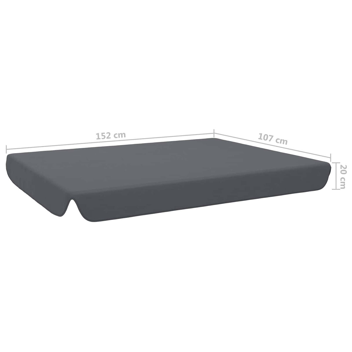 Αντιανεμικό Ανθρακί 192 x 147 x 20 εκ ύφασμα